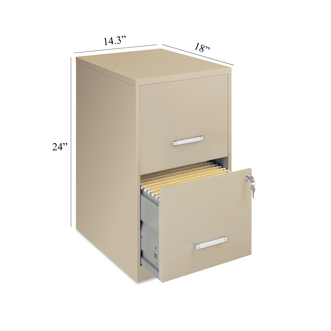 Lorell 2 Drawers Vertical Steel Lockable Filing Cabinet Putty inside size 1300 X 1300