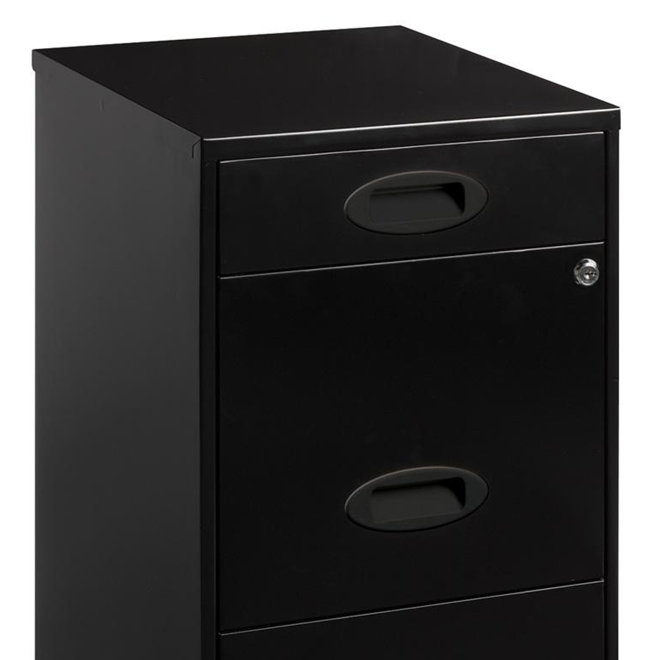 Lorell 3 Drawers Metal Vertical Lockable Filing Cabinet Black with regard to measurements 1300 X 1300