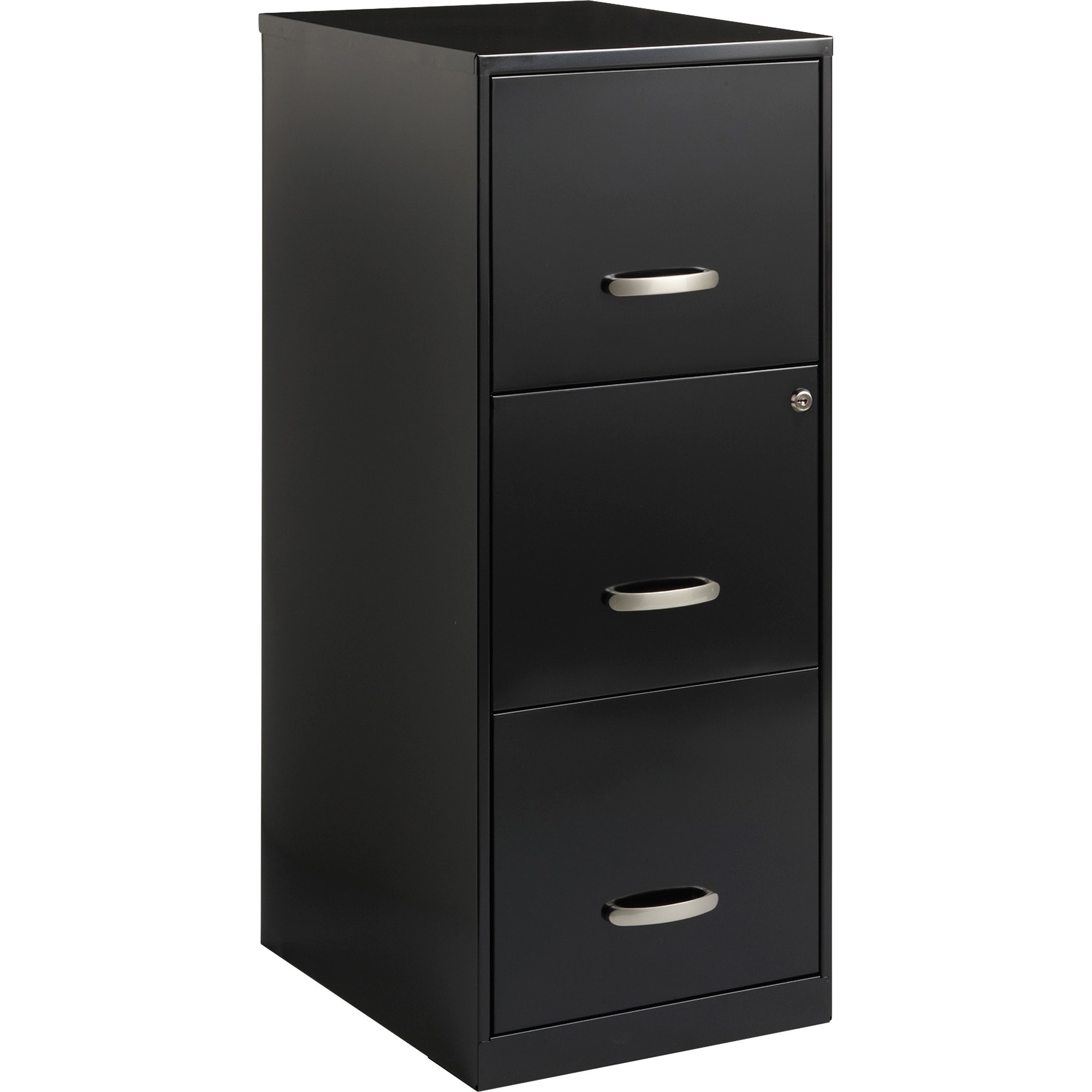 Lorell 3 Drawers Steel Vertical Lockable Filing Cabinet Black pertaining to measurements 2000 X 2000