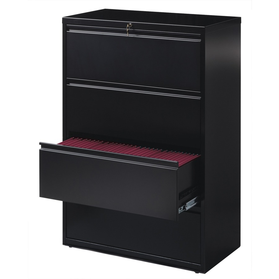 Lorell 60553 Lorell 4 Drawer 36 Width Black Lateral File Llr60553 inside proportions 900 X 900