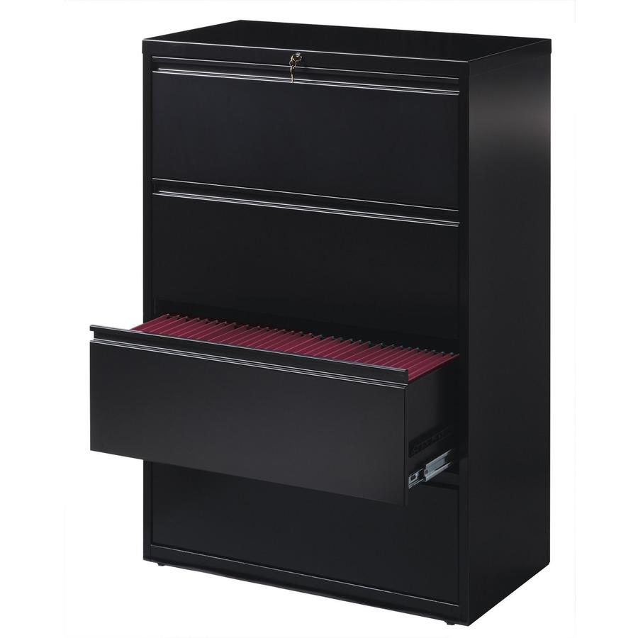 Lorell 60553 Lorell 4 Drawer 36 Width Black Lateral File Llr60553 pertaining to proportions 900 X 900