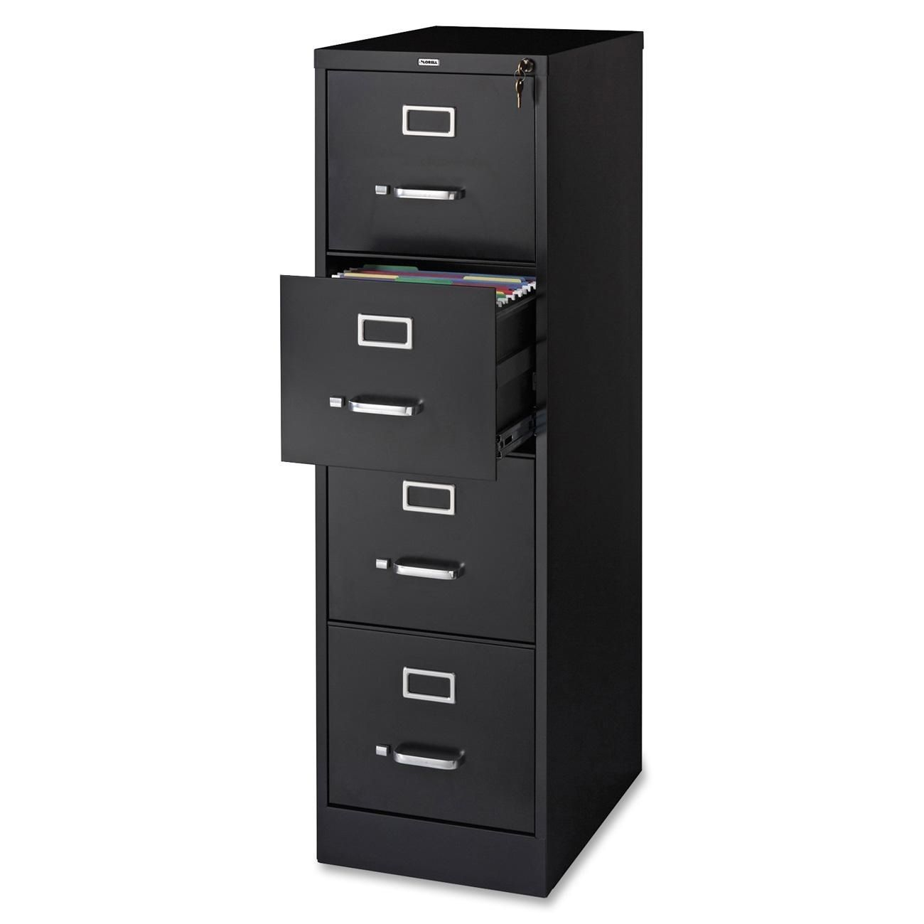 Lorell Black 4 Drawer Commercial Grade 52 Inch Vertical File within proportions 1300 X 1300