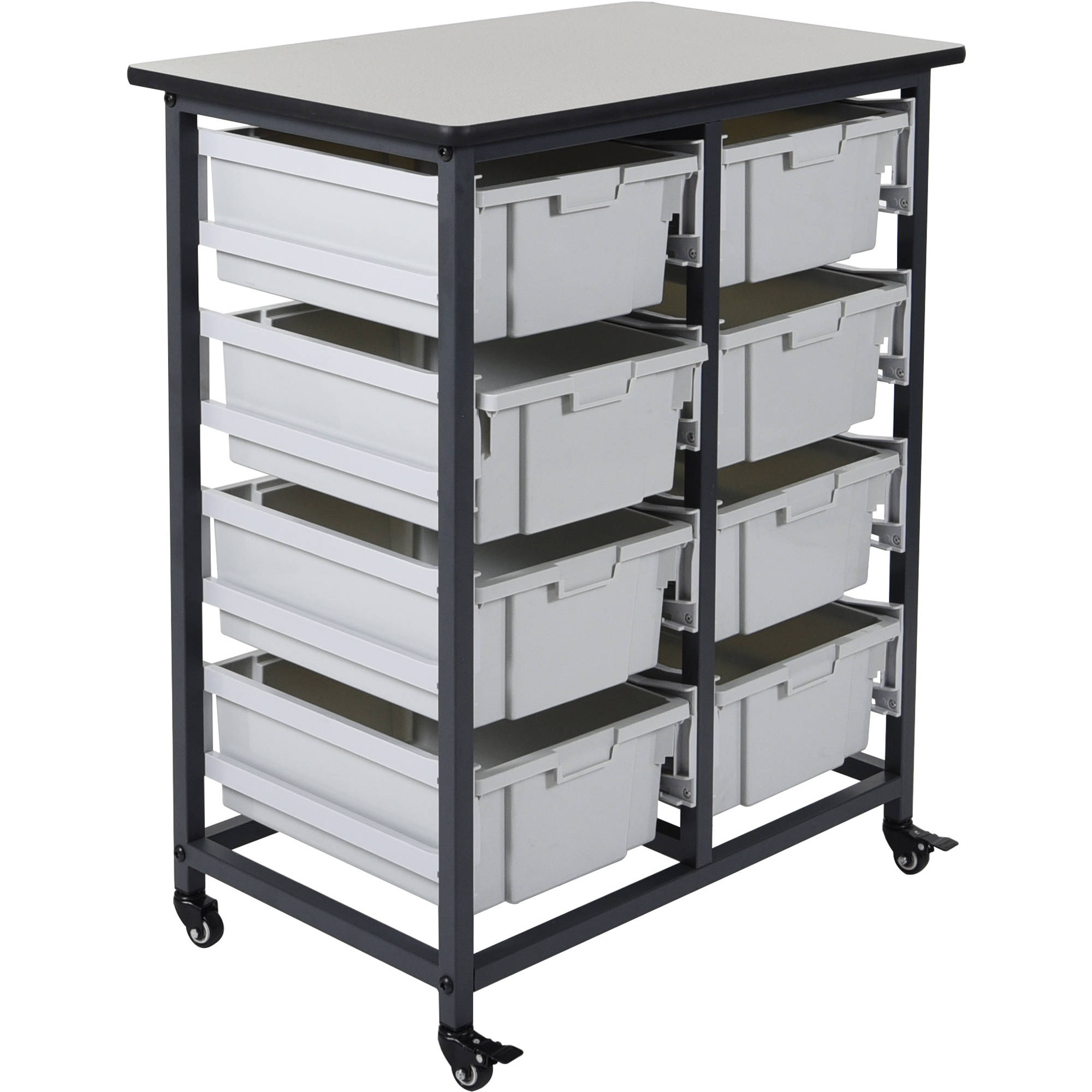 Luxor Double Row Mobile Bin Storage Unit Large Bins Mbs Dr 8l regarding measurements 2000 X 2000