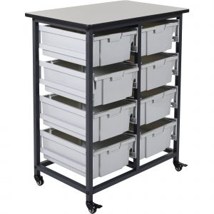 Luxor Double Row Mobile Bin Storage Unit Large Bins Mbs Dr 8l within measurements 2000 X 2000