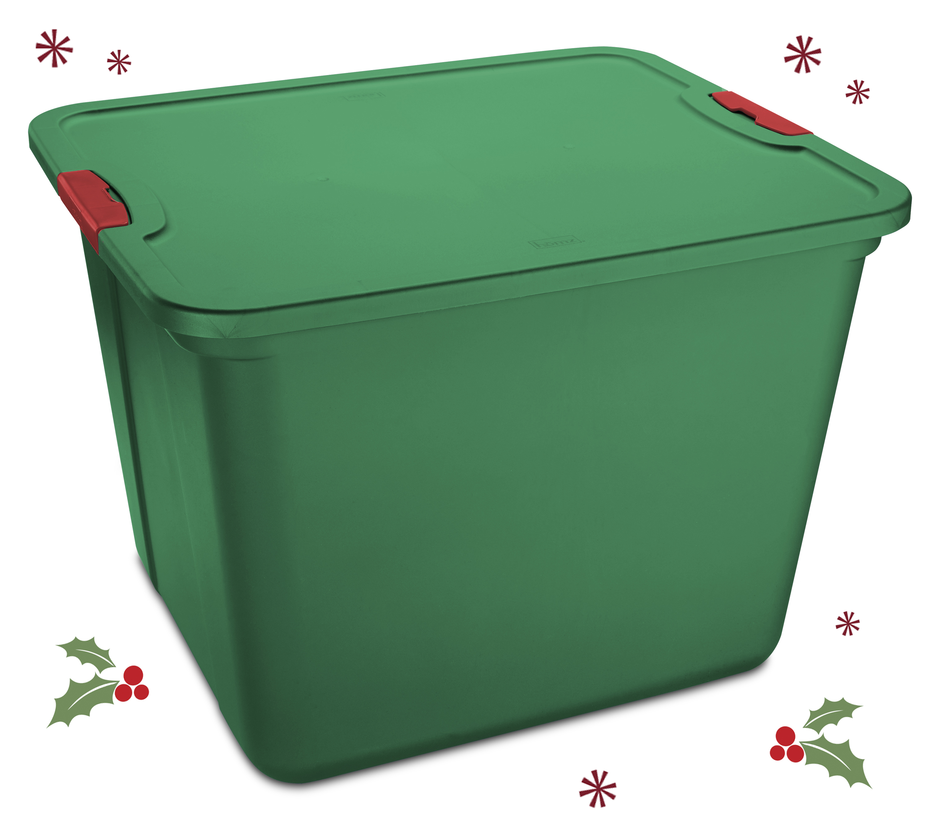 Mainstay 20 Gal Plastic Holiday Storage Tote With Latches Green regarding size 3000 X 2681