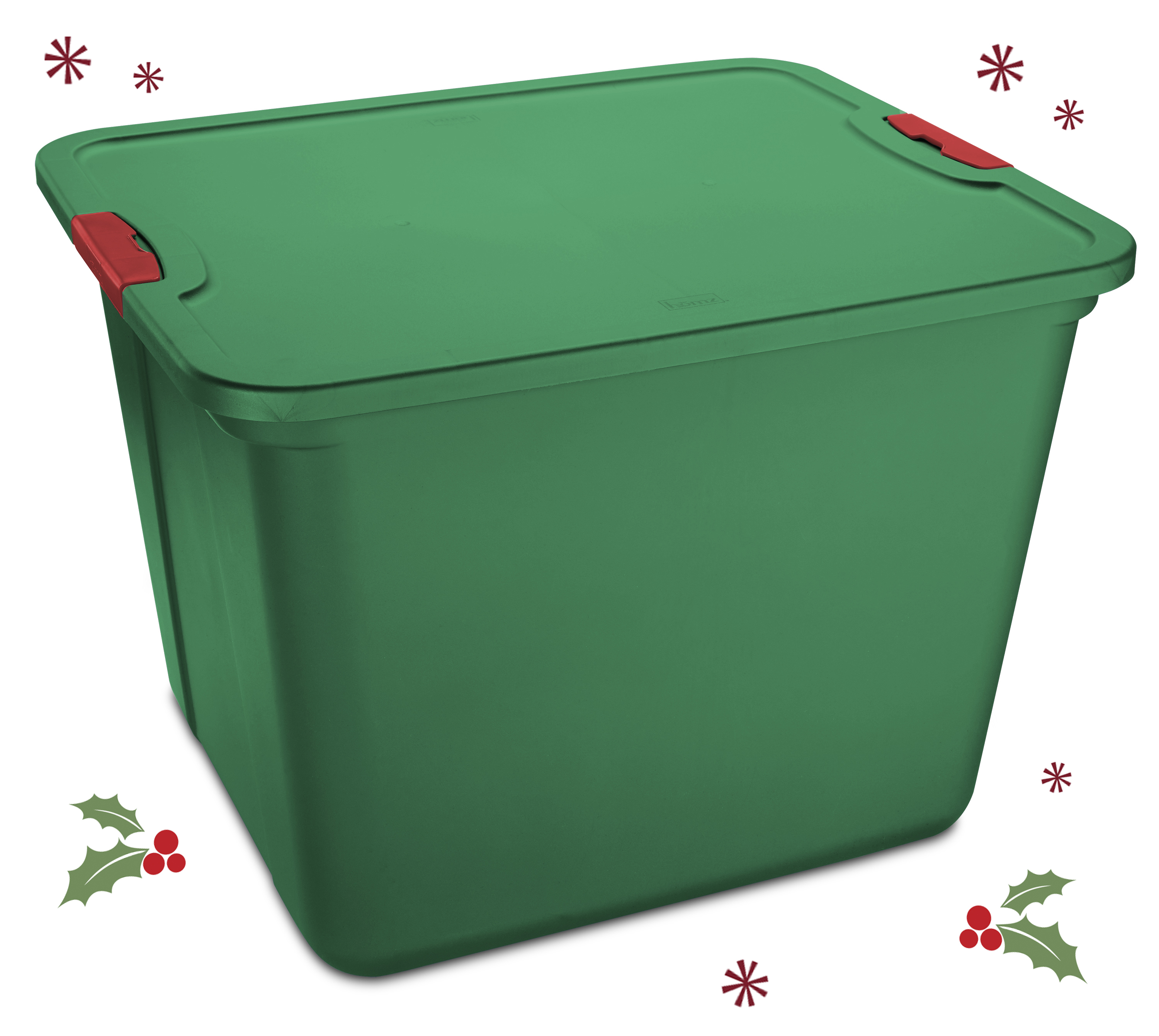 Mainstay 20 Gal Plastic Holiday Storage Tote With Latches Green throughout size 3000 X 2681