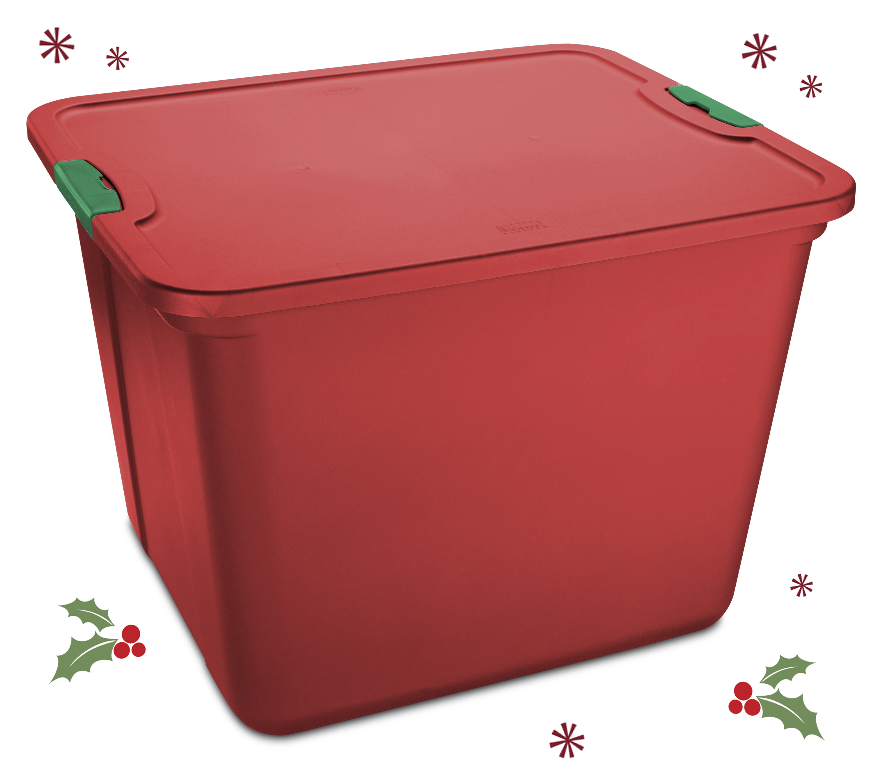 Mainstays 20 Gallon Red Storage Container Green Latches Set Of 8 for measurements 3000 X 2681