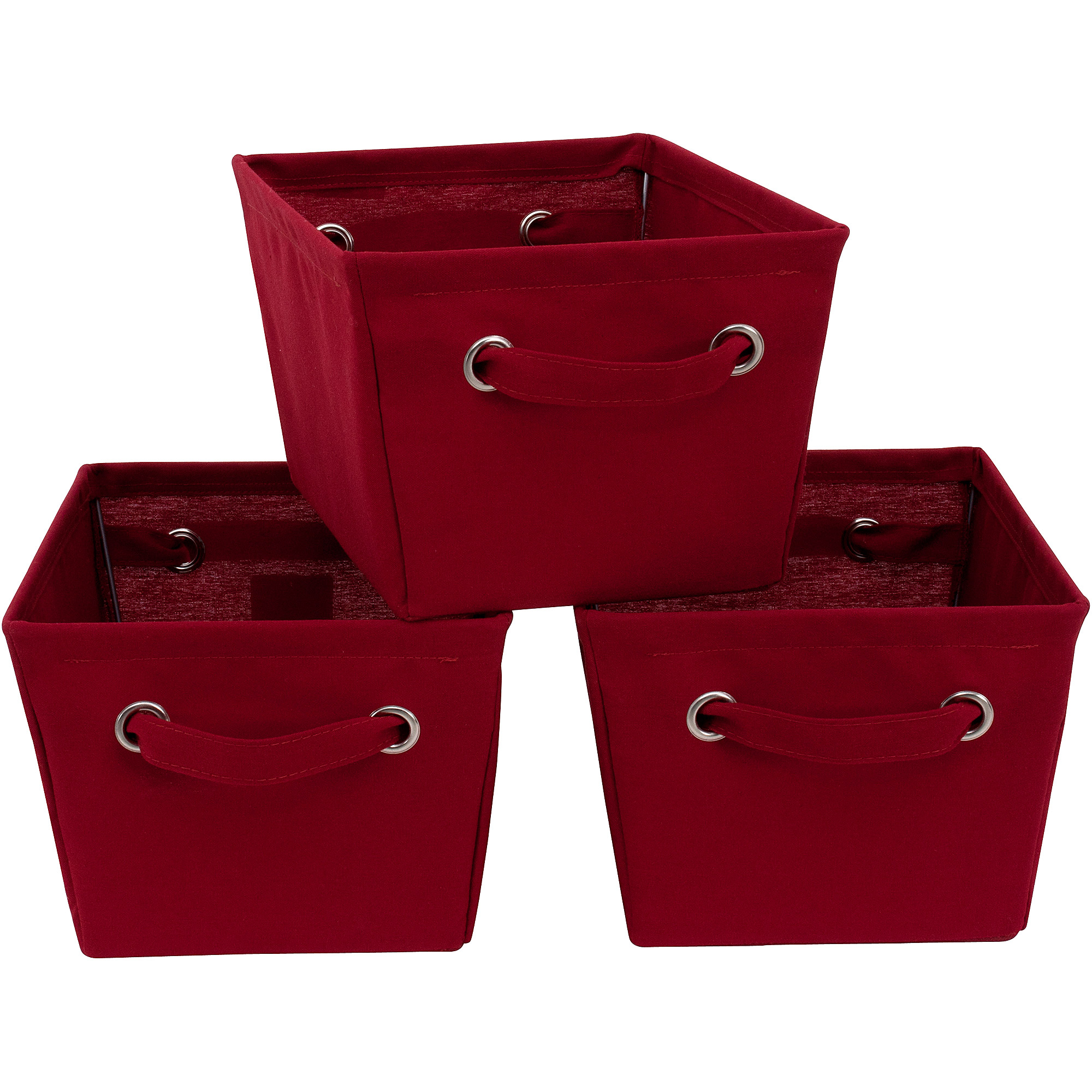 Mainstays 3 Pack Medium Canvas Bins Red Sedona Walmart within proportions 2000 X 2000