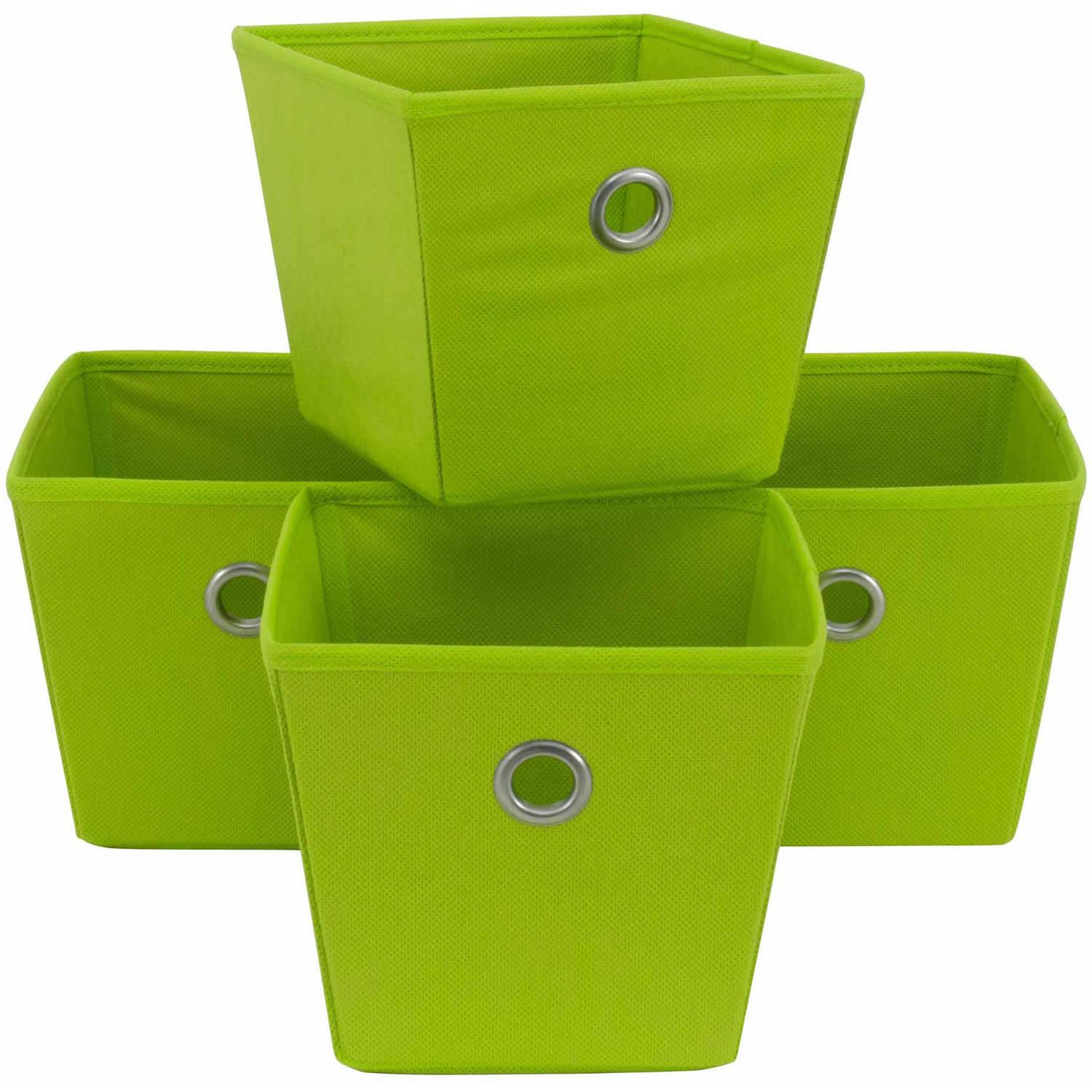 Mainstays 4 Pk Lime Mambo Nonwoven Bins Walmart inside proportions 1500 X 1500