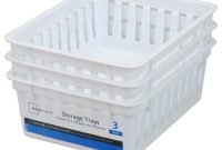 Mainstays Square Mini Bin Storage Trays White 3pk Walmart within size 2000 X 2000