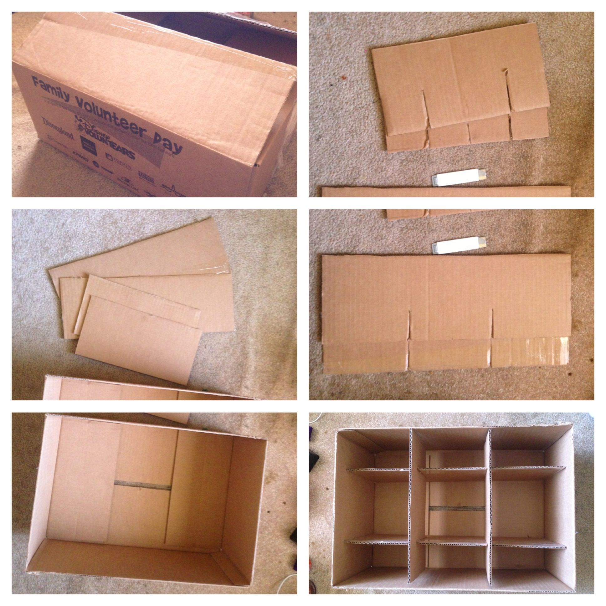 Making A Storage Box With Dividers Using Just A Cardboard Box And intended for size 1936 X 1936
