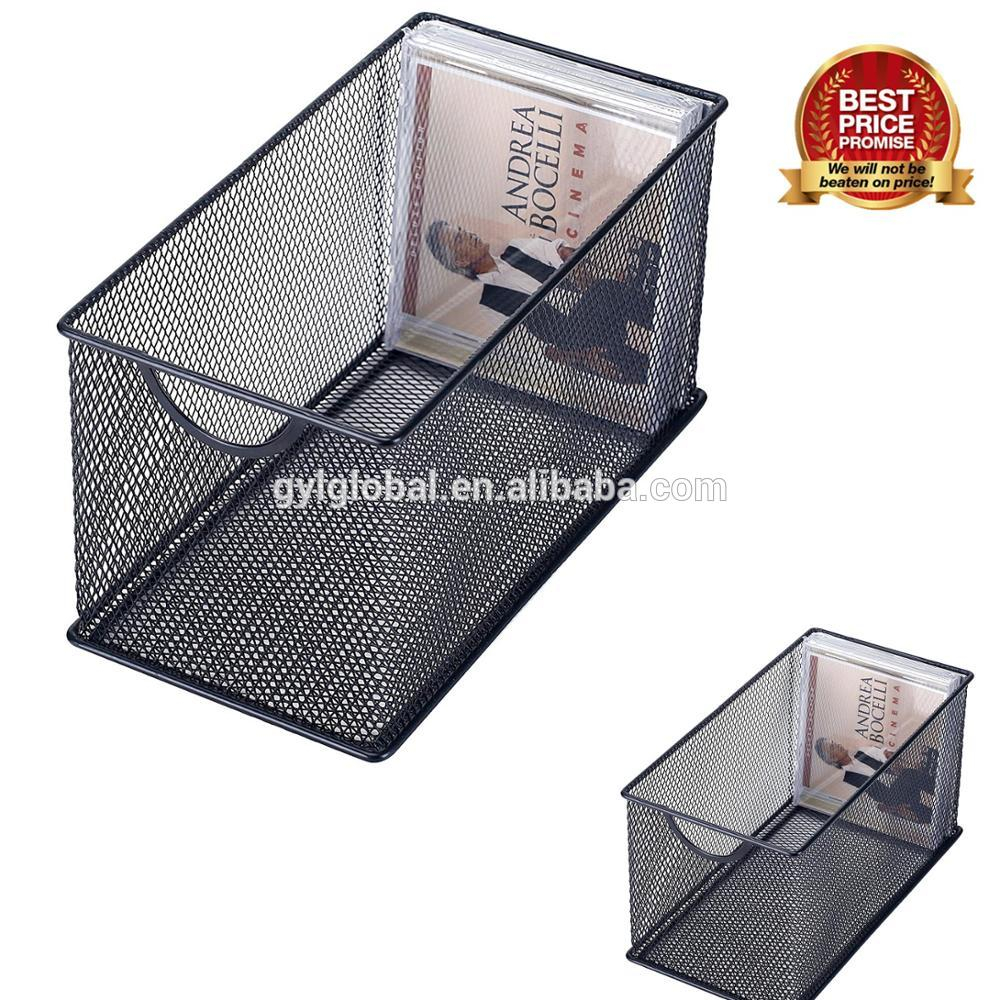 Mesh Metal Cd Holder Box Organizer Stackable Open Storage Bin Metal inside proportions 1000 X 1000