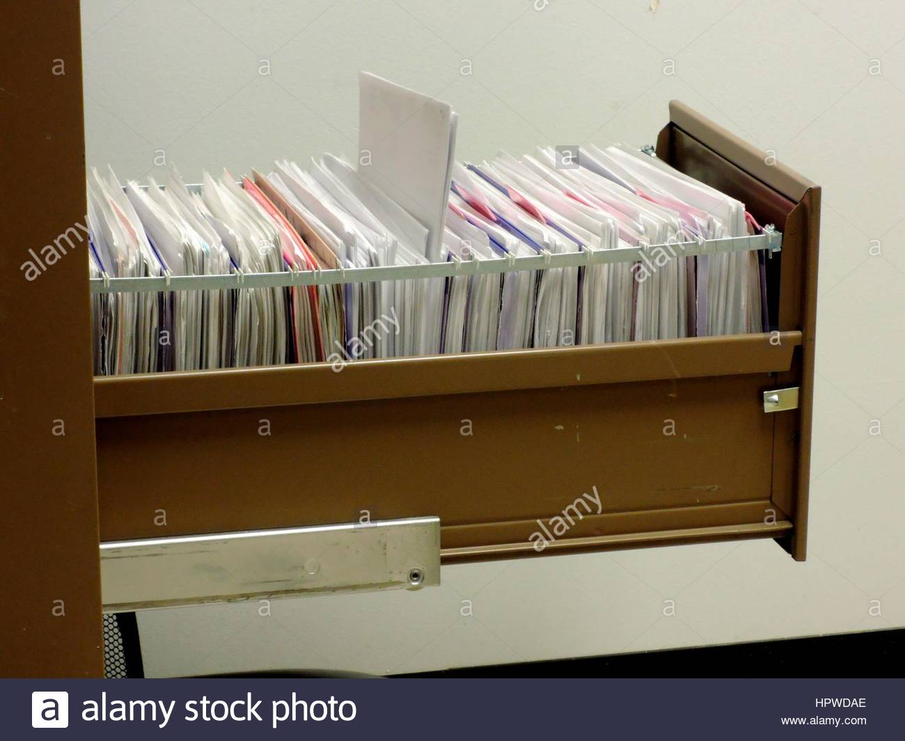 Metal File Cabinet With Hanging File Folders Stock Photo 134554294 for sizing 1300 X 1065