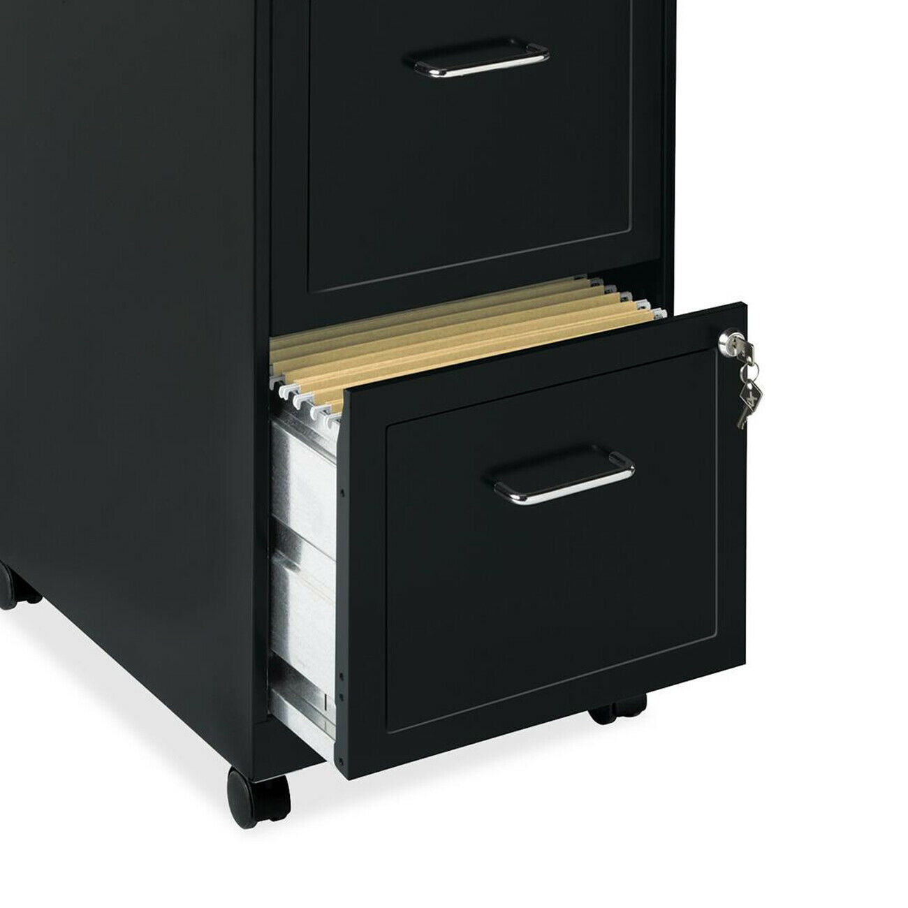 Metal Filing Cabinet 2 Drawer Steel Portable Rolling Office Lock inside dimensions 1300 X 1300