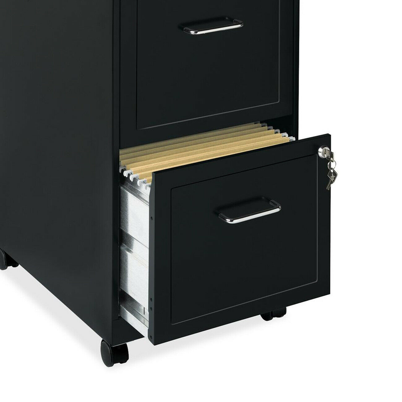 Metal Filing Cabinet 2 Drawer Steel Portable Rolling Office Lock intended for size 1300 X 1300