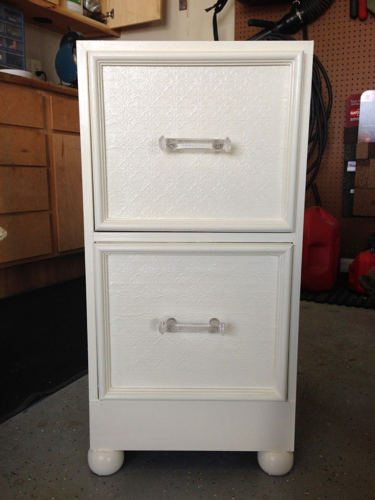 Metal Filing Cabinet Makeover Adding Picture Frame Molding Feet within measurements 1200 X 1600