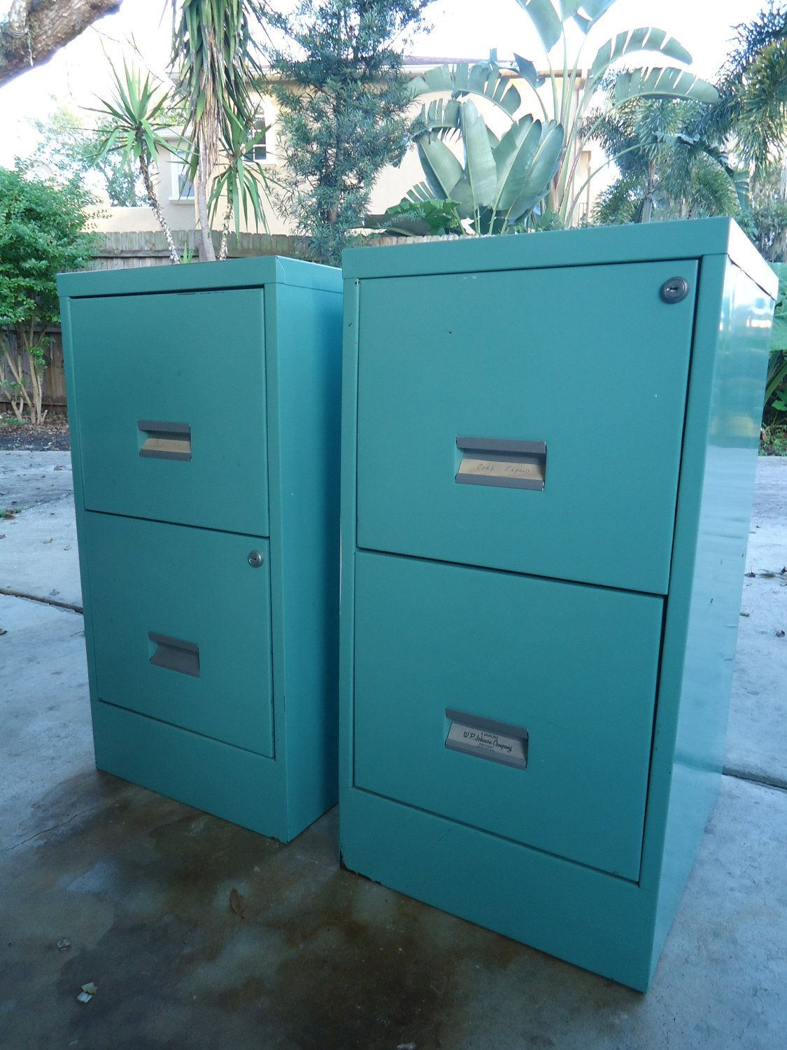 Mid Century Teal File Cabinets Wp Johnson Company Teal Metal Two regarding sizing 1125 X 1500