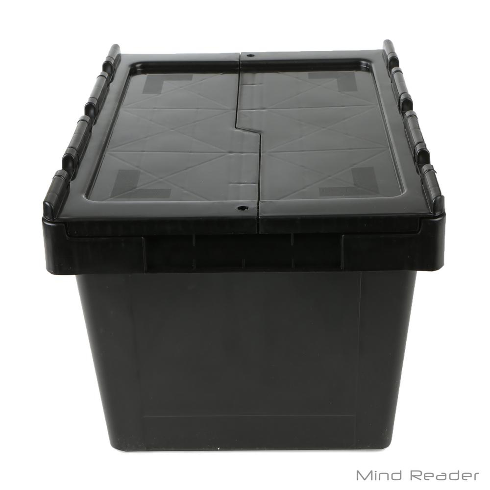 Mind Reader 4 Gal Heavy Duty Flip Top Storage Tote In Black Crate within dimensions 1000 X 1000
