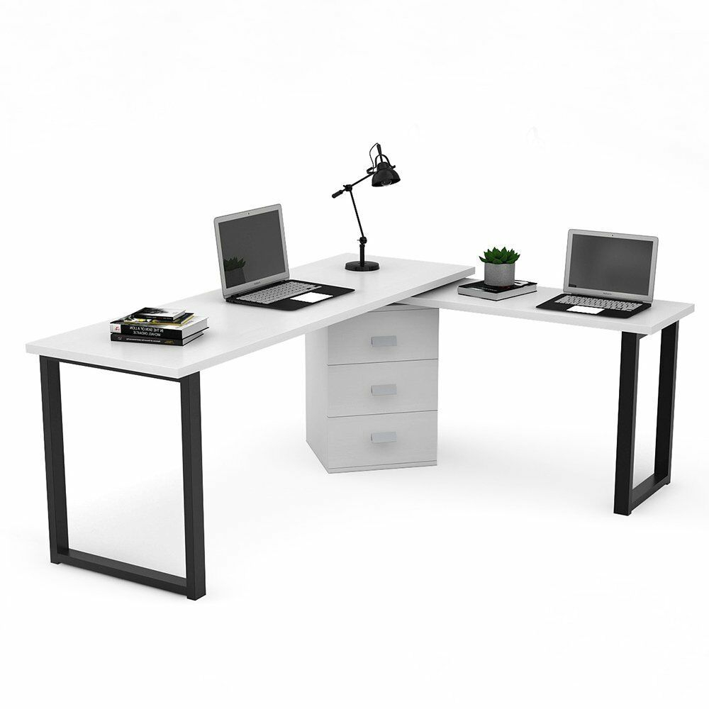 Modern 55 Rotating L Shaped Corner Computer Desk With Storage File inside sizing 1000 X 1000