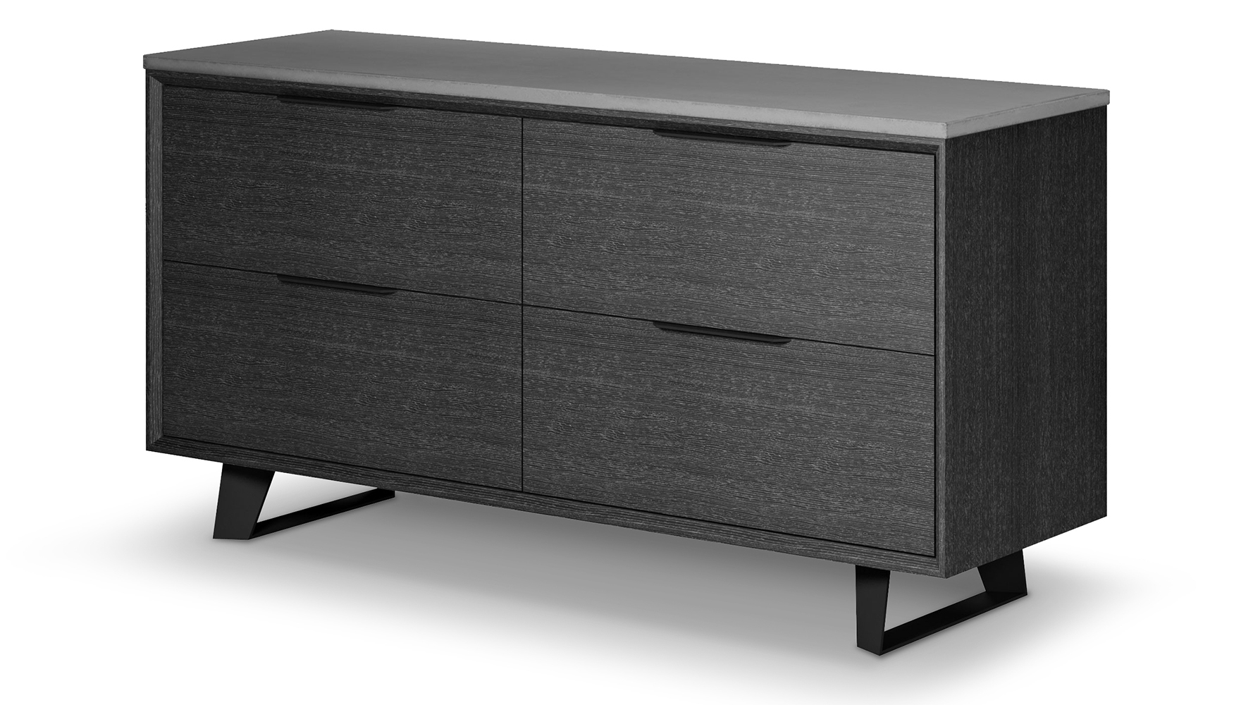 Modern Adal File Credenza Concrete On Gray Oak Zuri Furniture regarding size 1778 X 1000