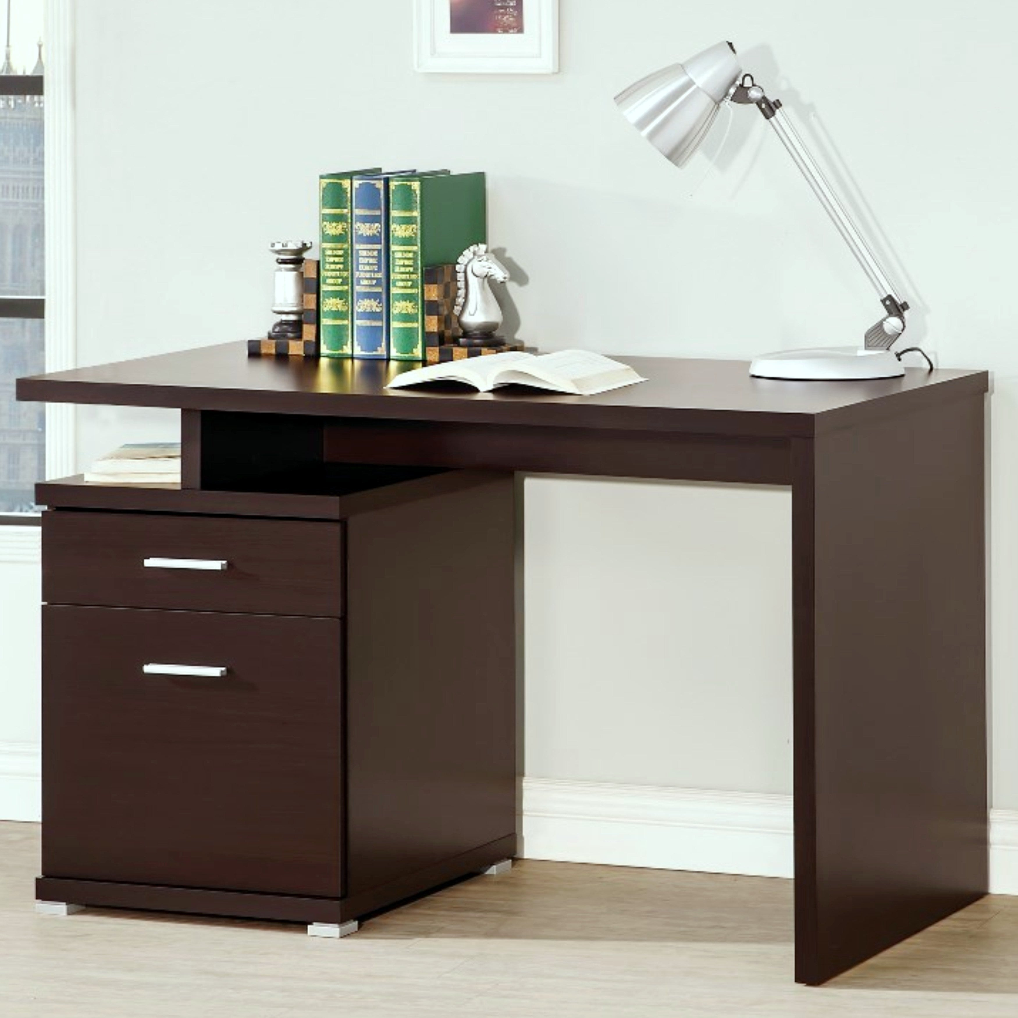 Modern Design Home Office Cappuccino Writing Computer Desk With File Cabinet with sizing 3500 X 3500