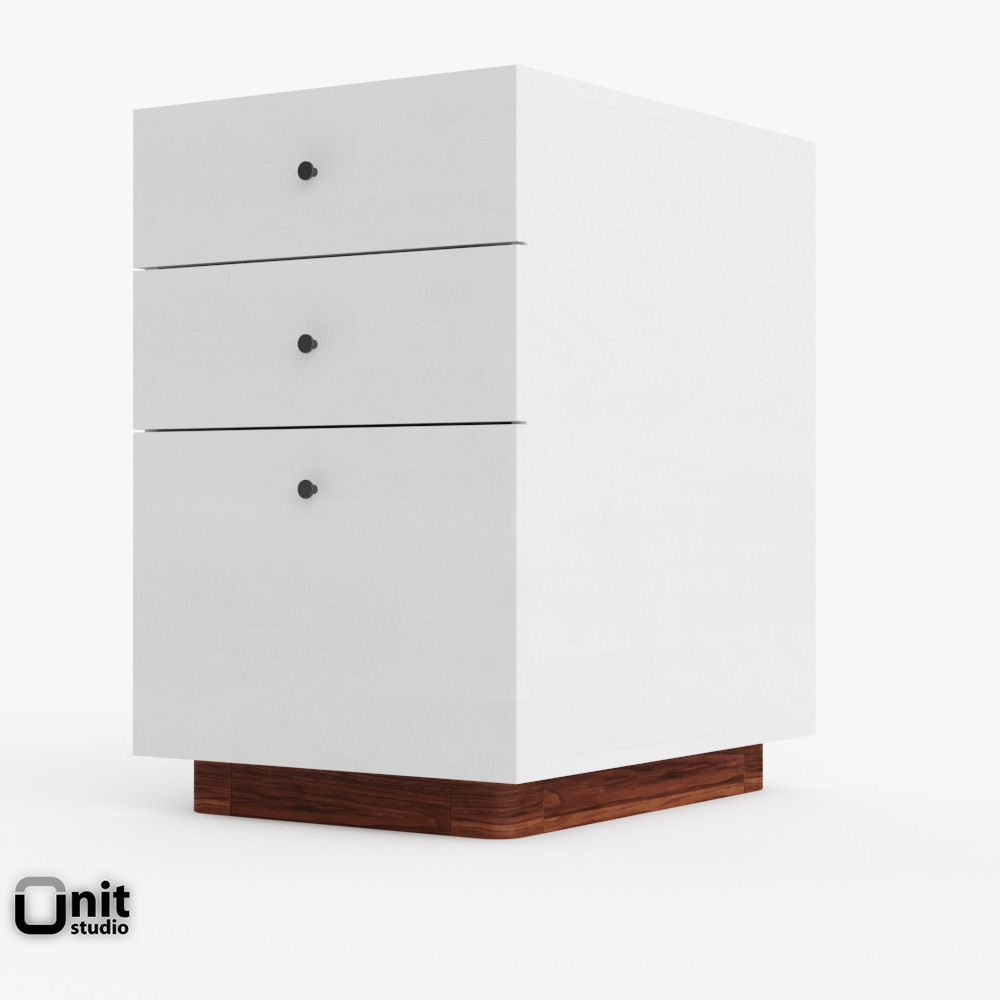 Modern File Cabinet West Elm 3d Model Cgtrader pertaining to size 1000 X 1000