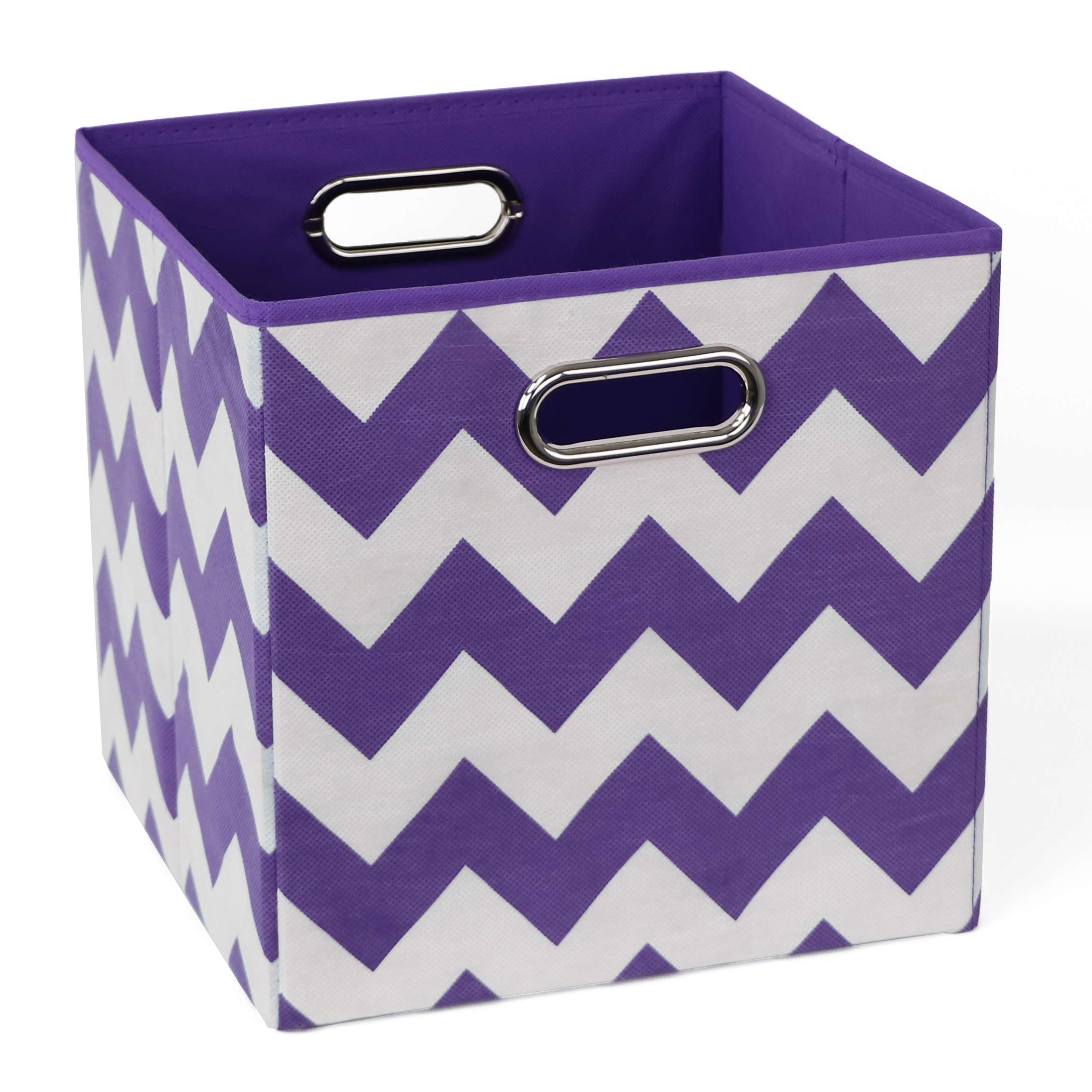 Modern Littles Color Pop Folding Storage Bin Purple Chevron inside proportions 2262 X 2262