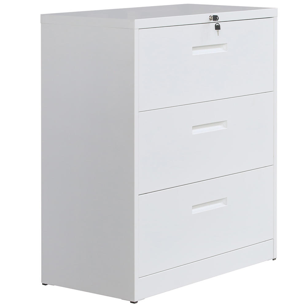 Modernluxe 3 Drawers Lateral File Cabinet Lockable Document Cabinet pertaining to size 1000 X 1000