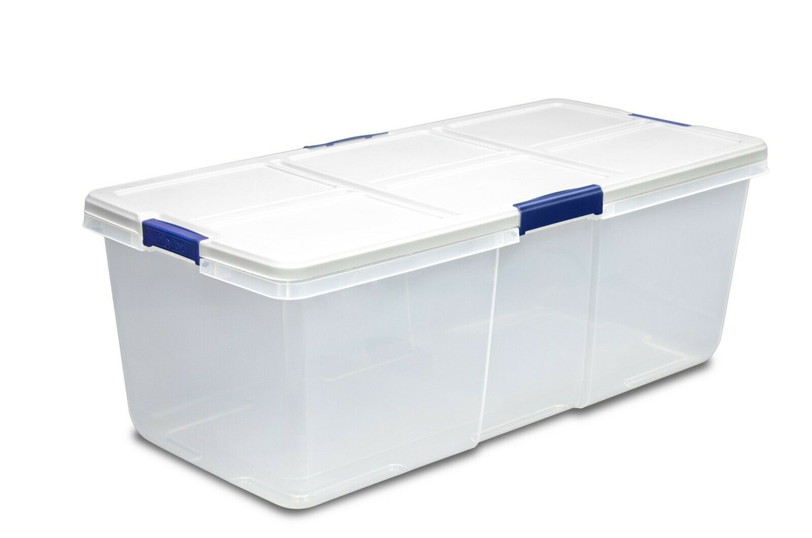 Modular Clear Storage Box W Latch 100 Qt Xlarge Stackable Bin for sizing 1600 X 1060