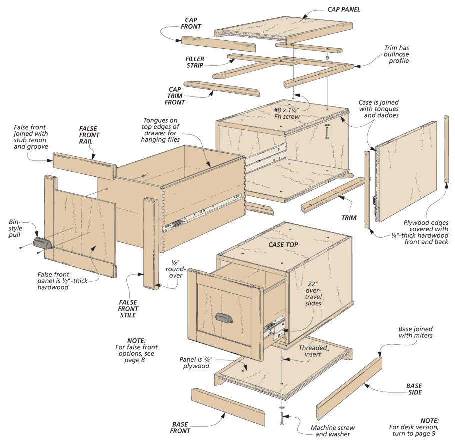 Modular File Cabinets Woodworking Project Woodsmith Plans with regard to size 910 X 892