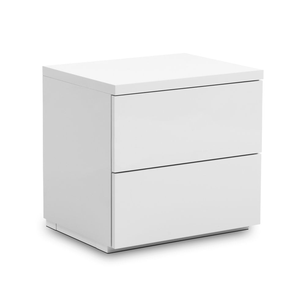 Monaco 2 Drawer White High Gloss Bedside Cabinet regarding dimensions 1000 X 1000