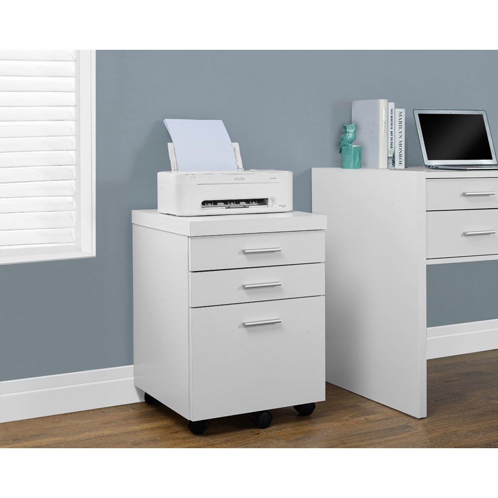 Monarch Specialties Filing Cabinet 3 Drawer White On Castors I 7048 in measurements 1000 X 1000