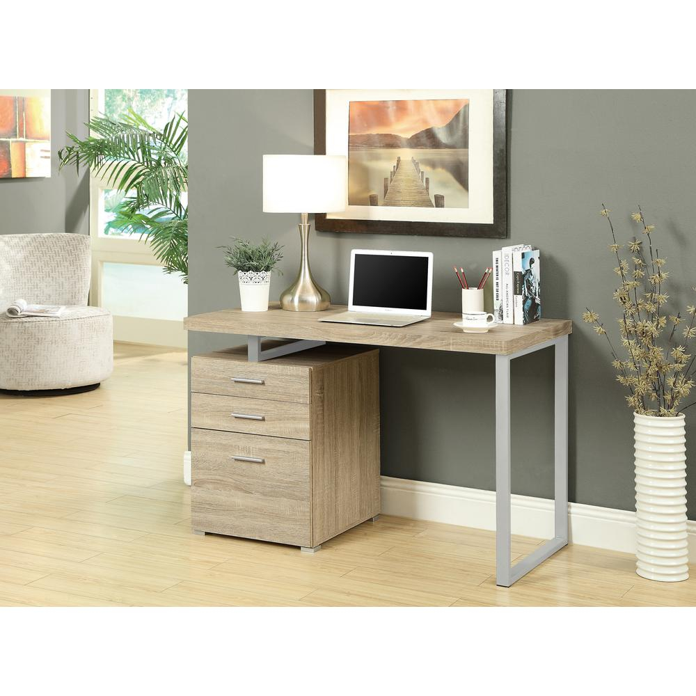 Monarch Specialties Natural Desk With File Cabinet I 7226 The Home intended for measurements 1000 X 1000