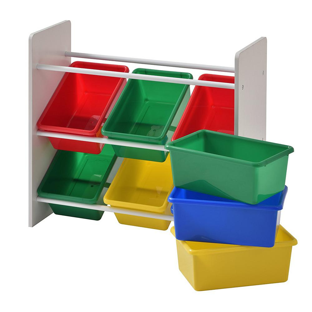 Muscle Rack 1 Gal Multi Color Bins With 3 Tier Organizer For Toys inside proportions 1000 X 1000