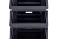 Muscle Rack Stackable Storage Bin In Black 3 Pack Sb311614 3bk in proportions 1000 X 1000