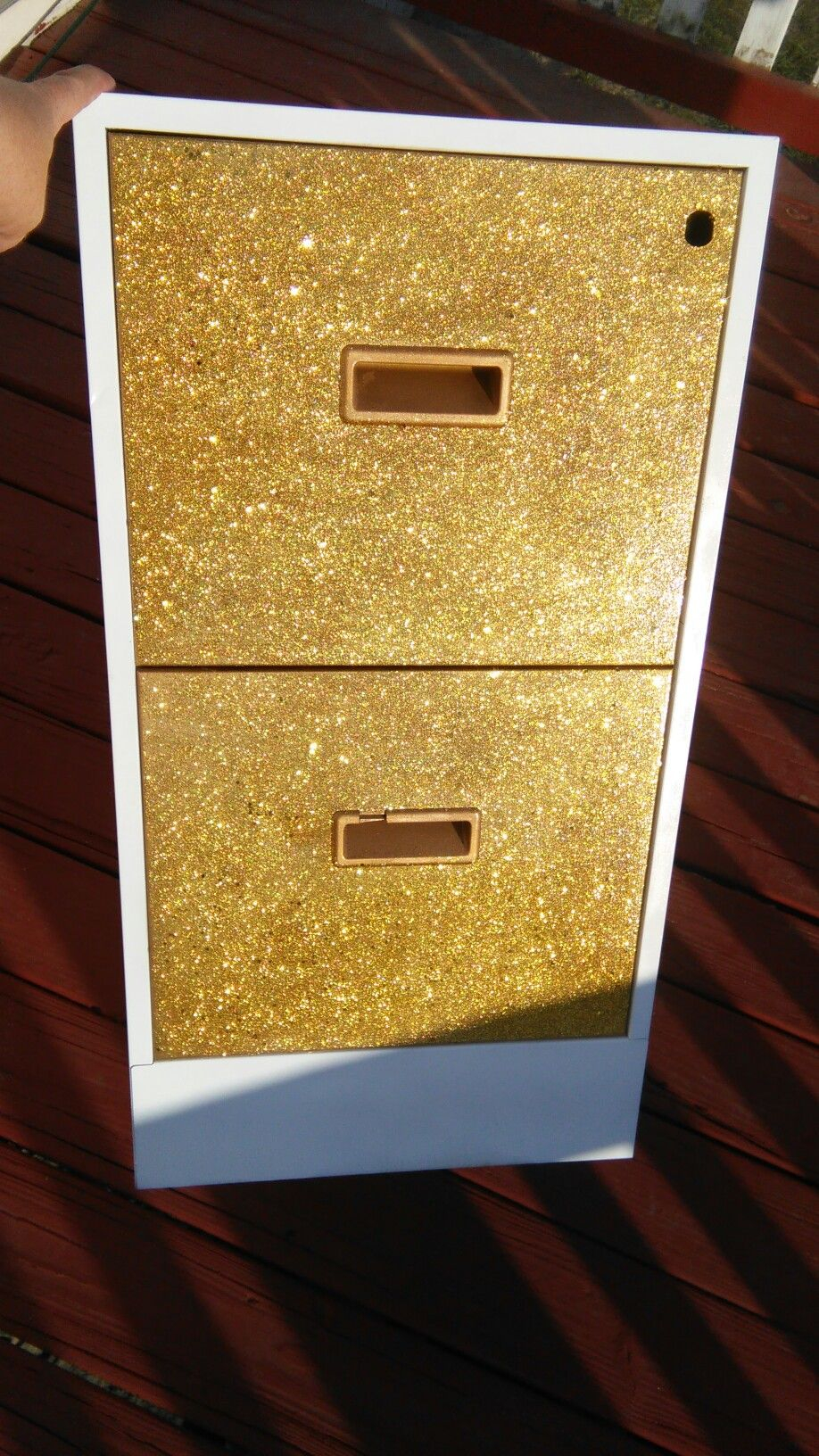 My First Diy Project For My Salon Gold Glitter And White Filing in dimensions 918 X 1632