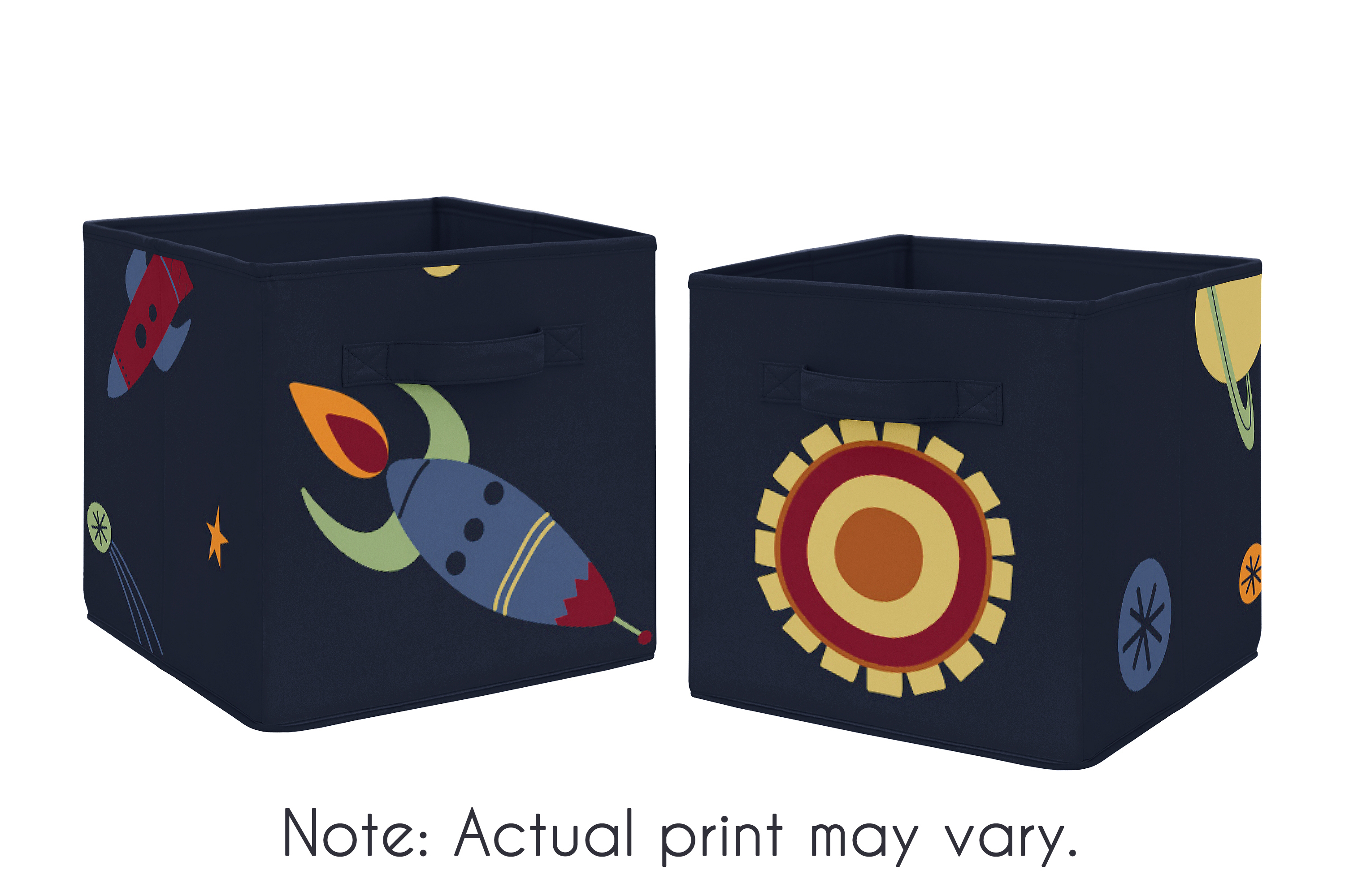 Navy Blue Planets Space Galaxy Foldable Fabric Storage Cube Bins throughout measurements 3000 X 2000