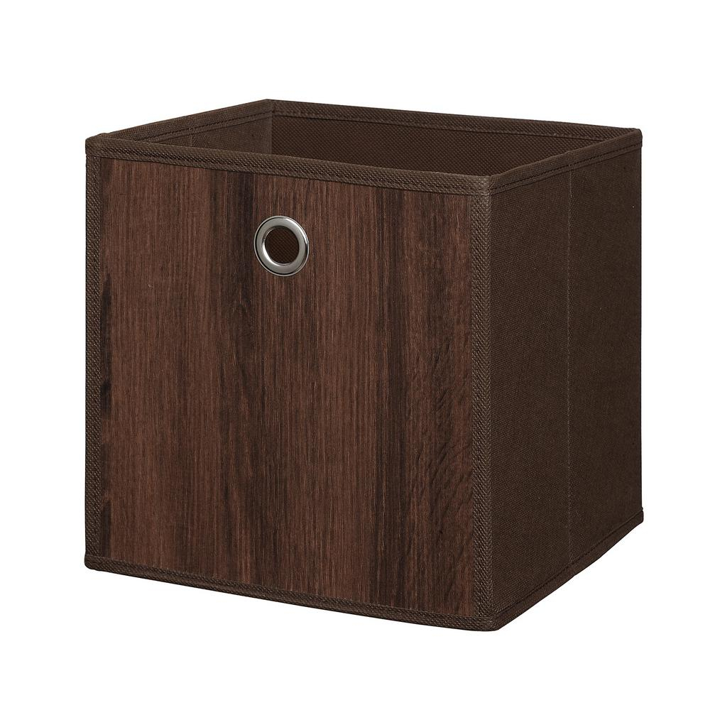 Neu Home Wood Like 10 In X 10 In Brown Fabric Storage Bin 2 Pack regarding proportions 1000 X 1000