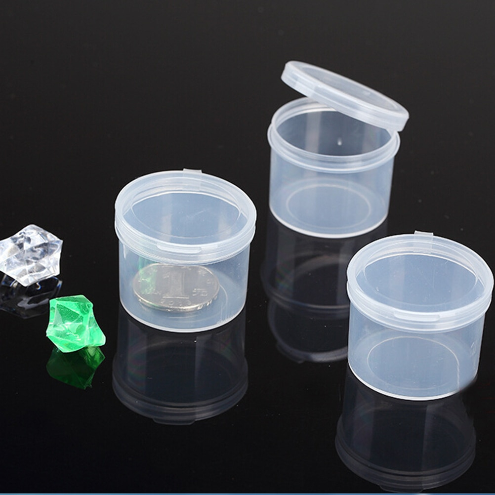 New 5 Pcs Small Round Clear Plastic Containers Beads Crafts Jewelry with measurements 1002 X 1002