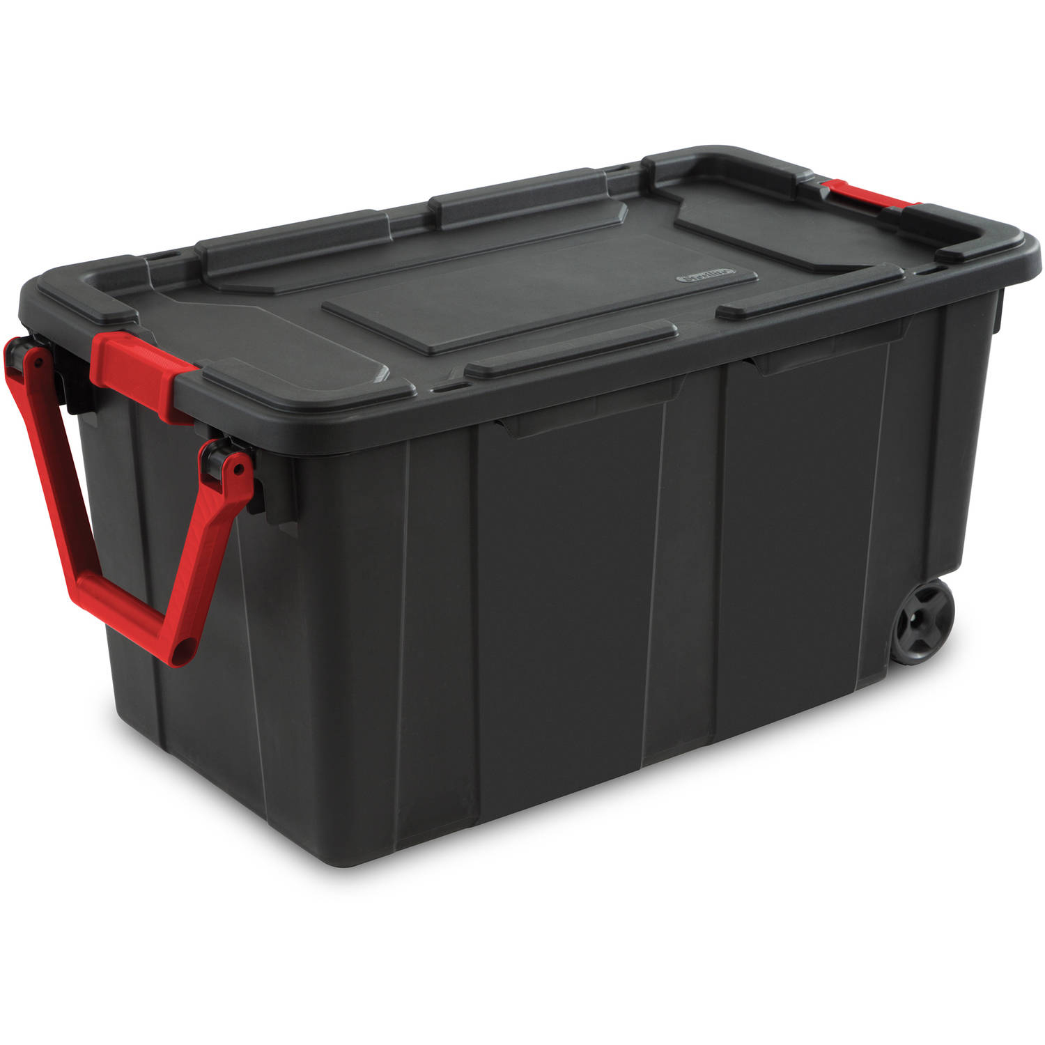 New Sterilite 40 Gallon Wheeled Industrial Tote Black Case Of 2 throughout proportions 1500 X 1500