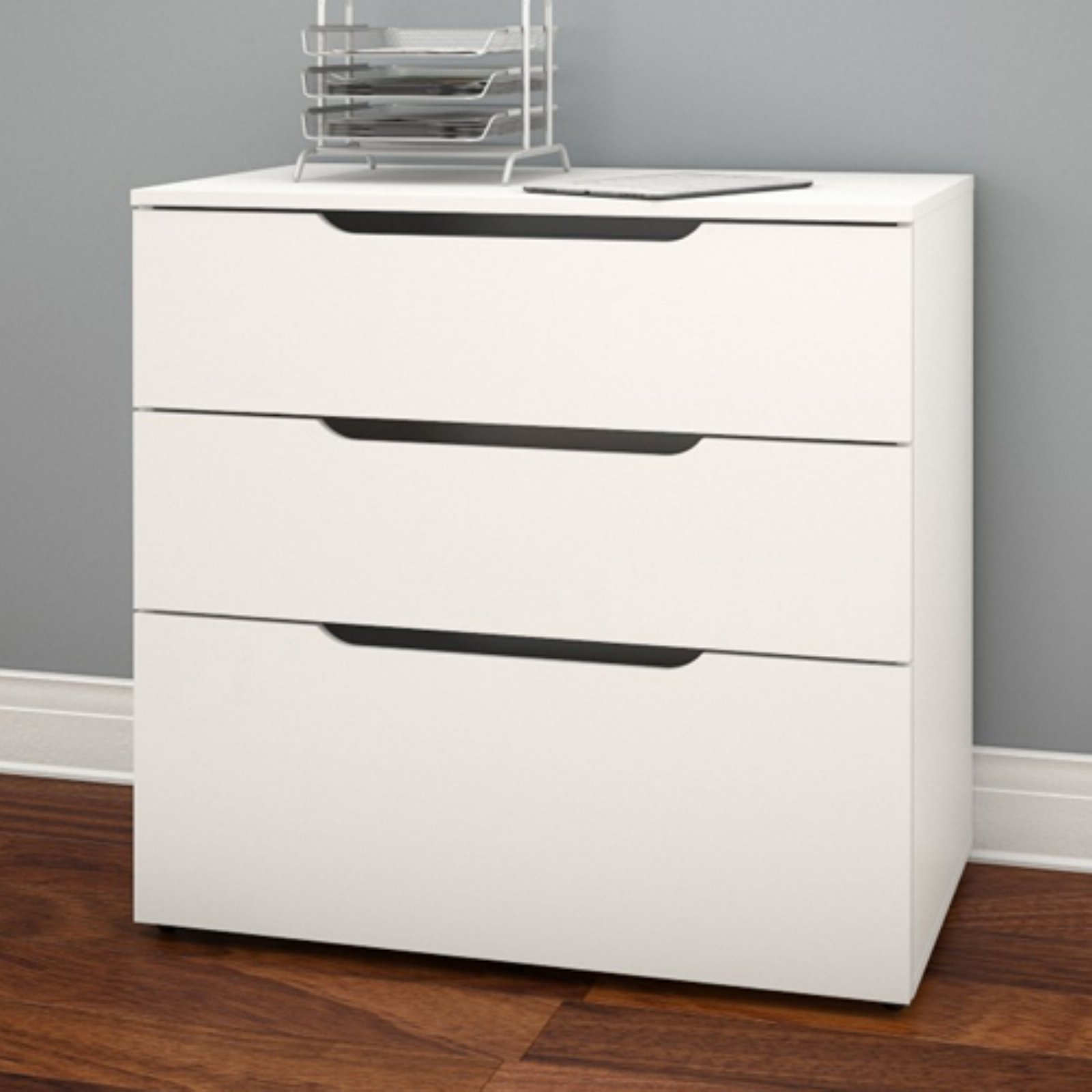 Nexera 3 Drawer Vertical Wood Filing Cabinet White throughout size 1600 X 1600