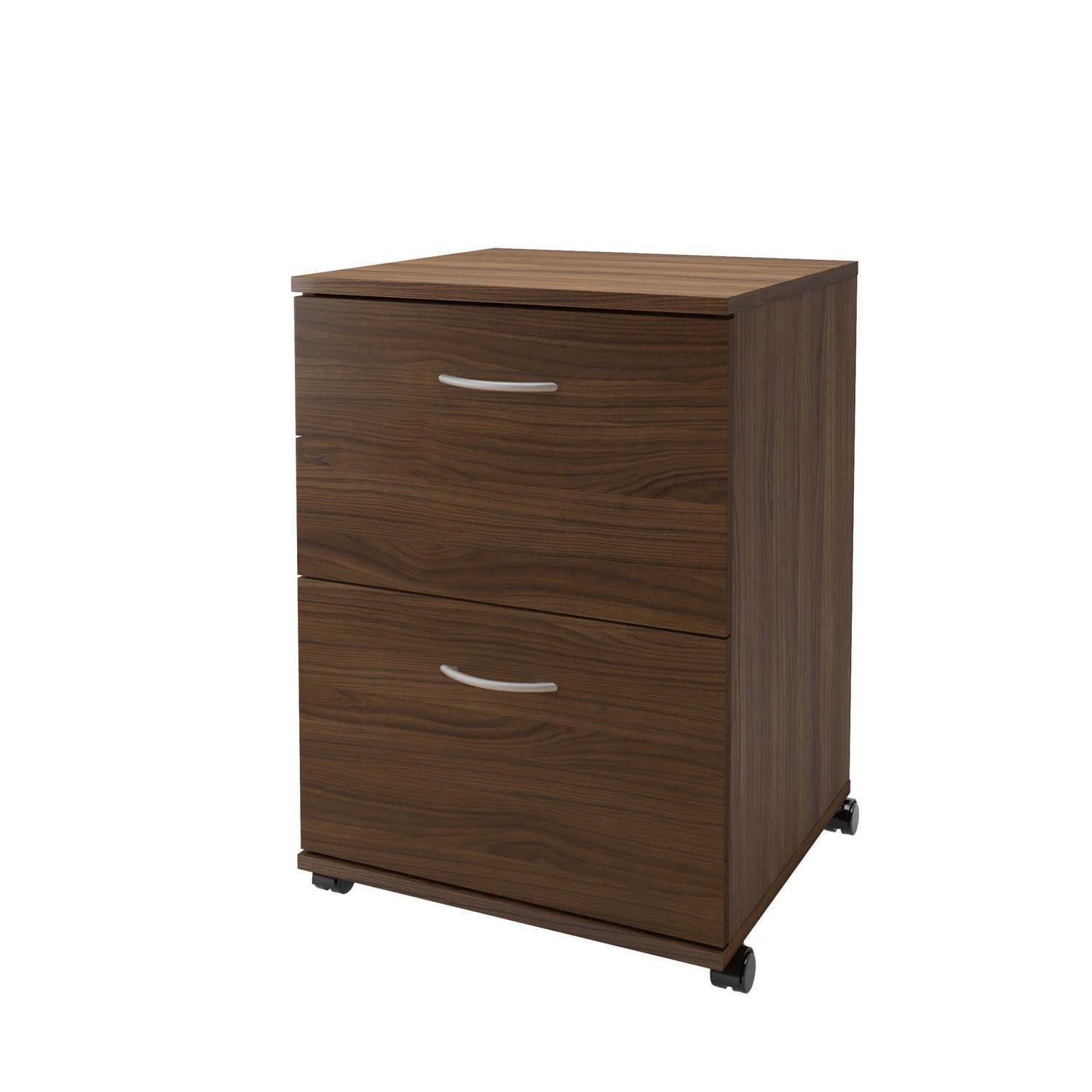 Nexera Essentials 2 Drawer Mobile Filing Cabinet Walnut Walmart throughout size 1500 X 1500