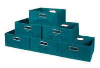 Niche Cubo 12 In W X 6 In H Teal Folding Fabric Bin 6 Pack regarding dimensions 1000 X 1000