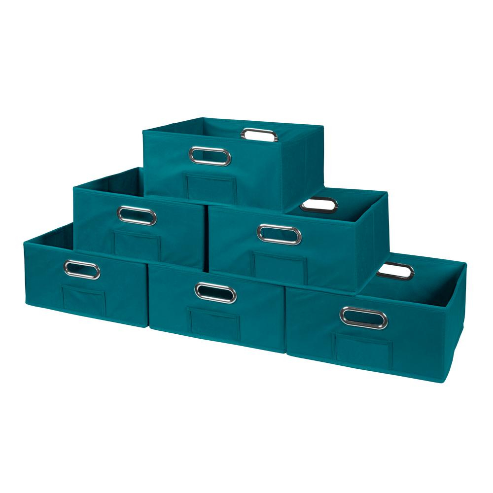 Niche Cubo 12 In W X 6 In H Teal Folding Fabric Bin 6 Pack regarding dimensions 1000 X 1000