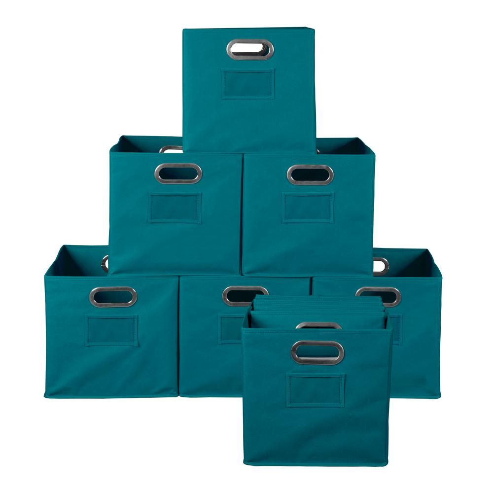 Niche Cubo 12 In X 12 In Teal Foldable Fabric Bin 12 Pack with sizing 1000 X 1000