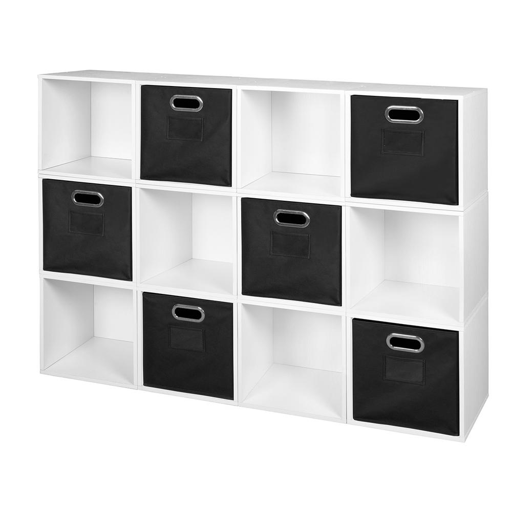 Niche Cubo 52 In W X 39 In H White Wood Grainblack 12 Cube And 6 inside sizing 1000 X 1000
