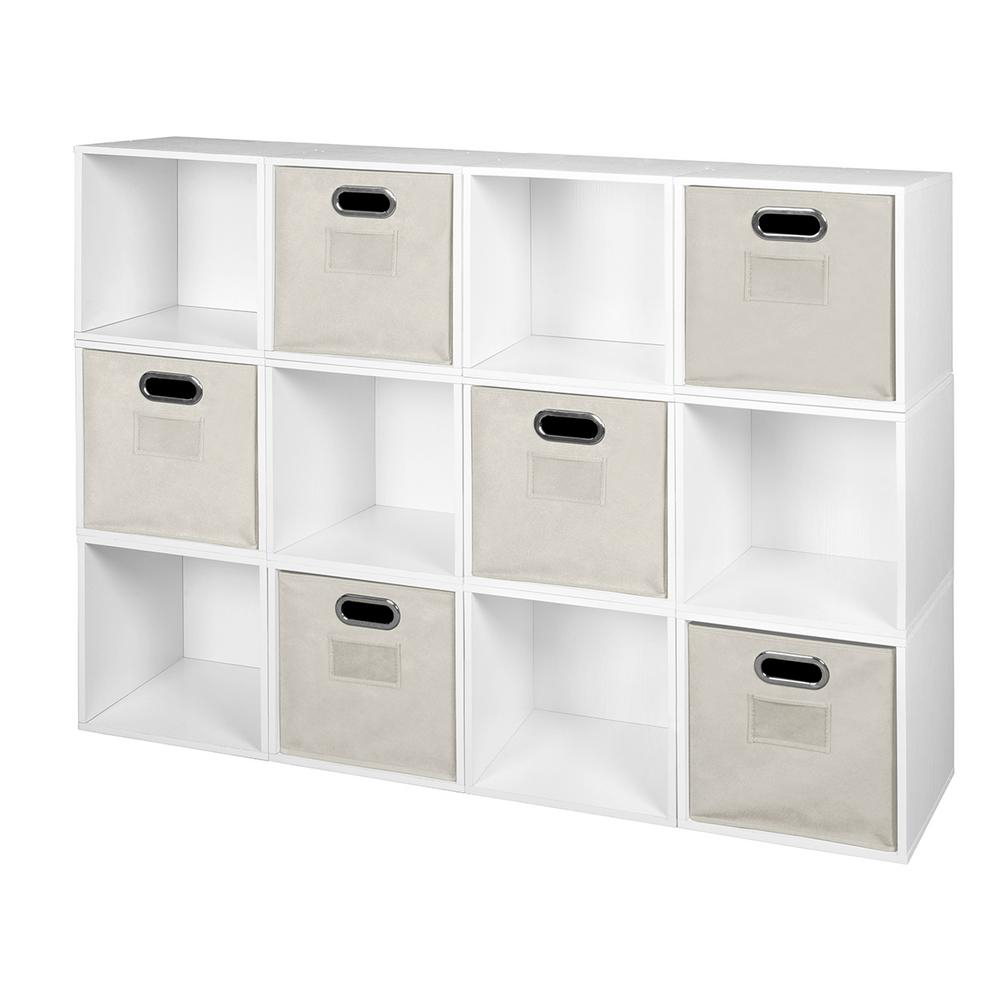 Niche Cubo 52 In W X 39 In H White Wood Grainnatural 12 Cube And throughout measurements 1000 X 1000