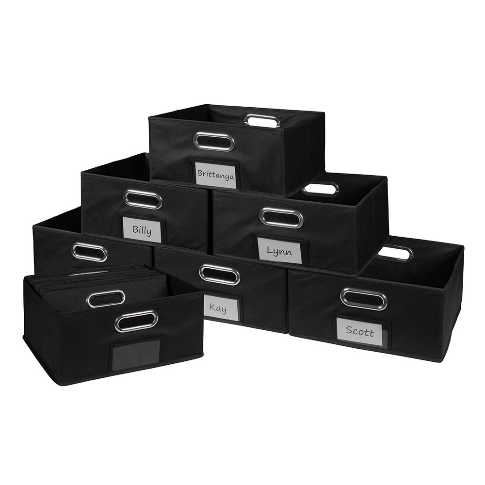 Niche Cubo Set Of 12 Half Size Foldable Fabric Storage Bins Black regarding dimensions 1000 X 1000