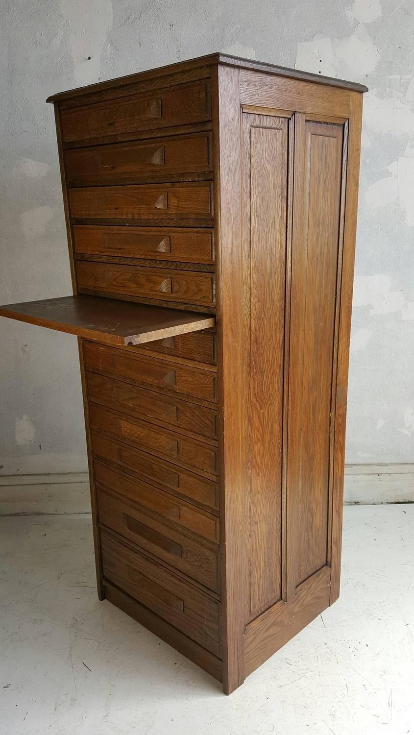 Oak Industrial 13 Drawer Flat Filearchitectsmappull Out Writing with measurements 845 X 1500
