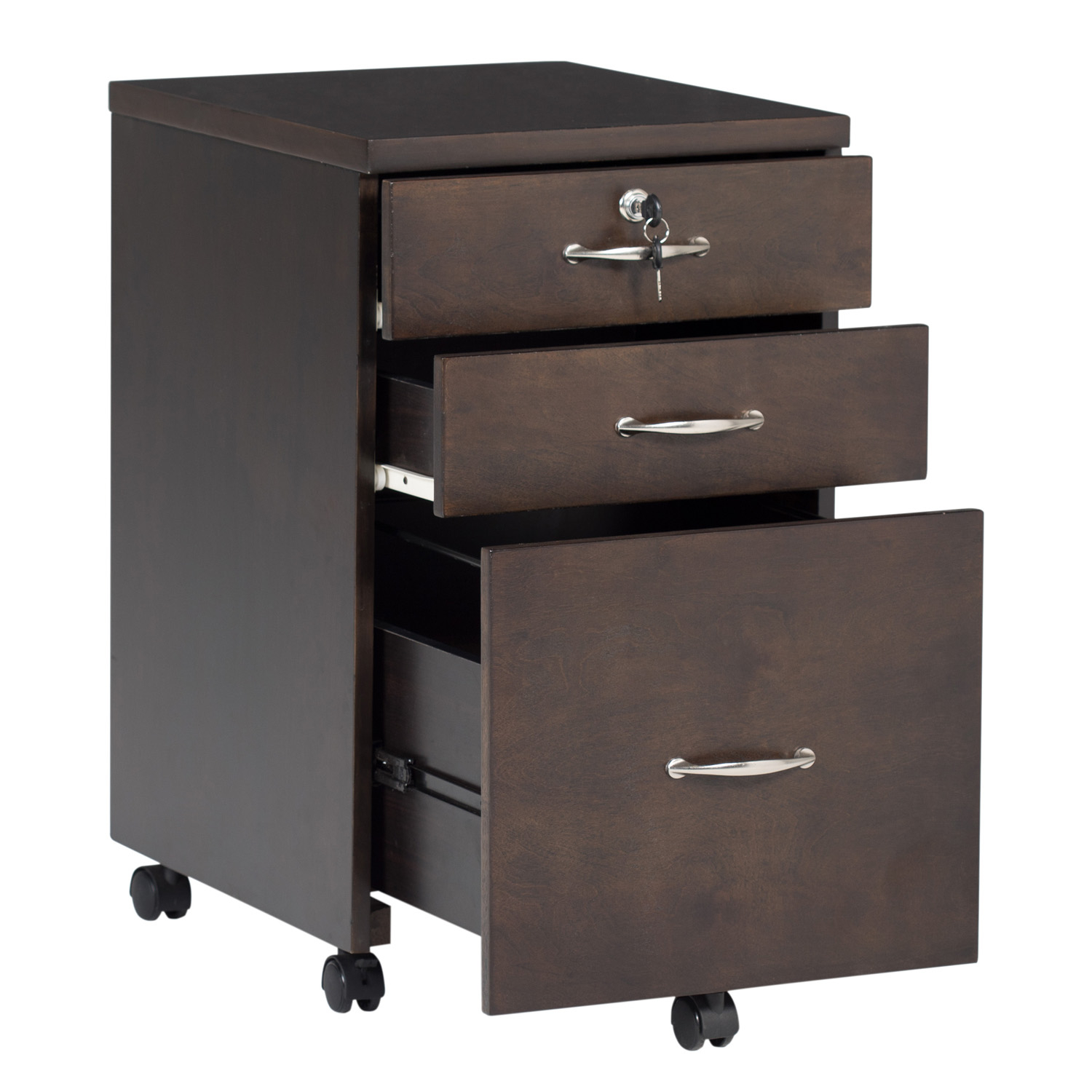 Offex Home Office Mobile 3 Drawer Wooden Filing Cabinet With Lock in measurements 1500 X 1500